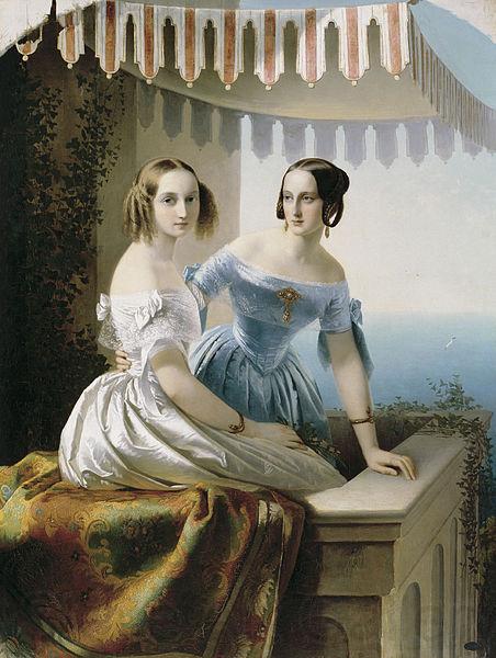 unknow artist Grand princesses Mariya Nikolayevna and Olga Nikolayevna Spain oil painting art